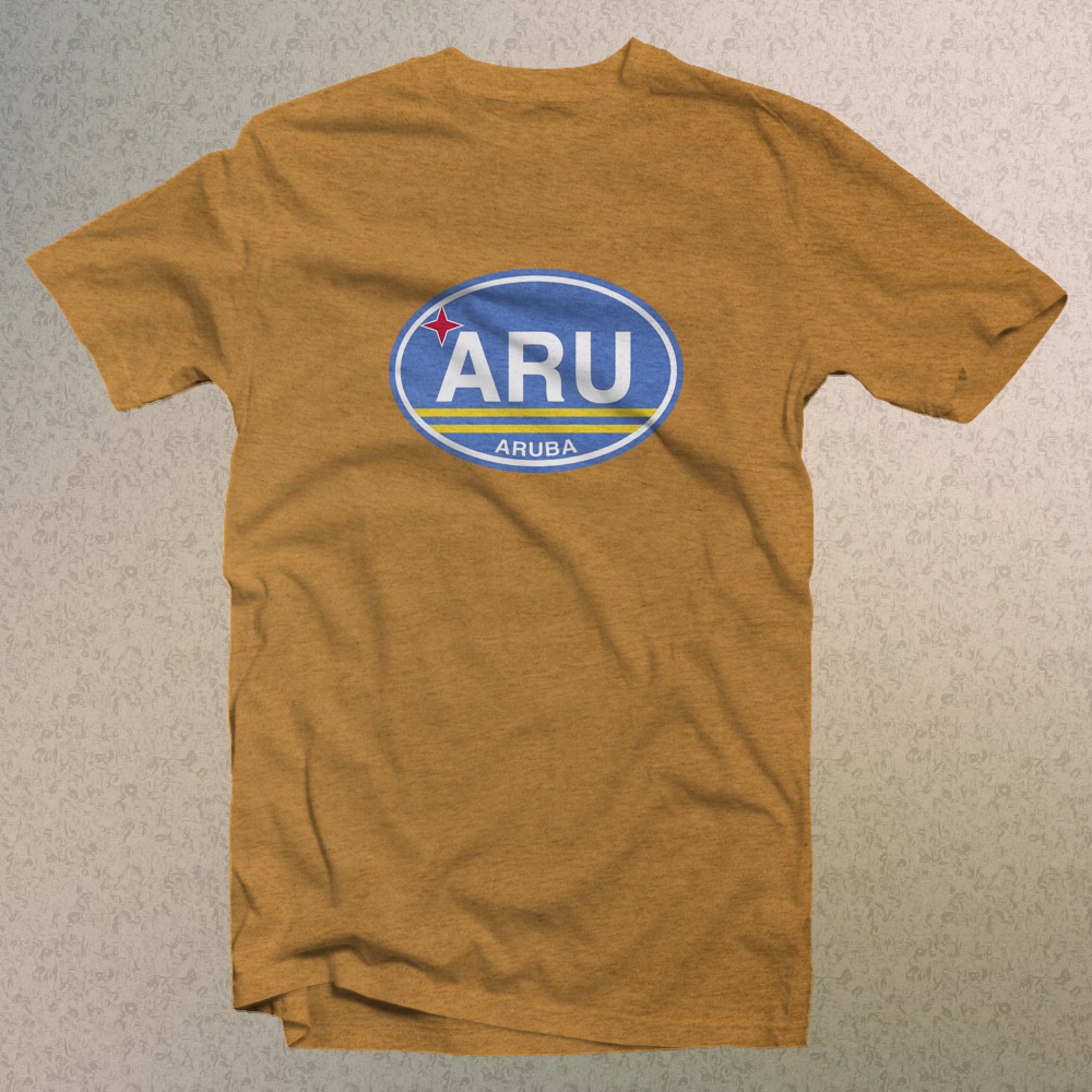 Aruba Flag Logo Comfort Colors Men's & Women's Souvenir T-Shirts - My Destination Location