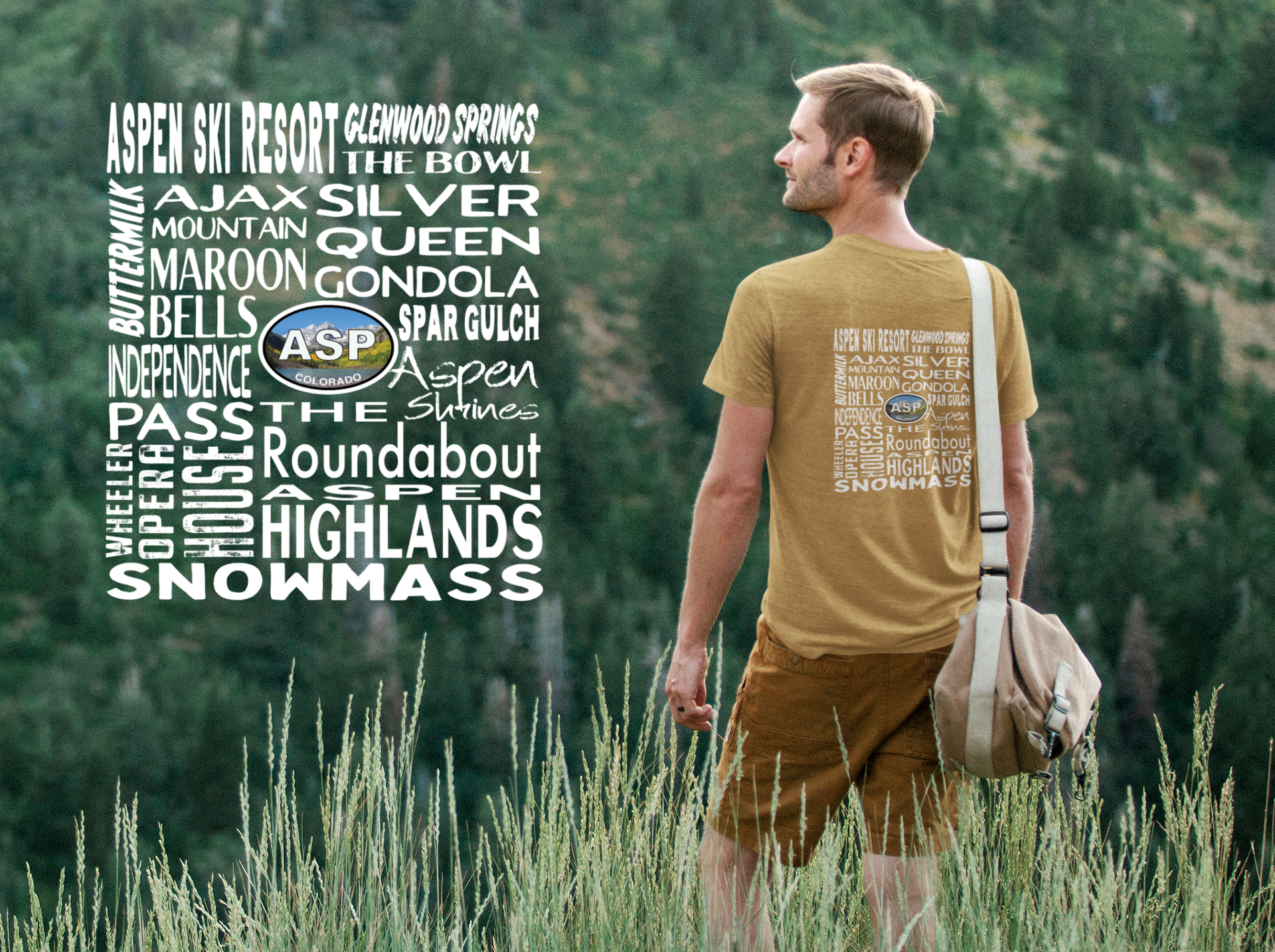 Aspen Men's Things To Do T-Shirt | Aspen Oval Logo T-Shirt Gift Souvenir - My Destination Location