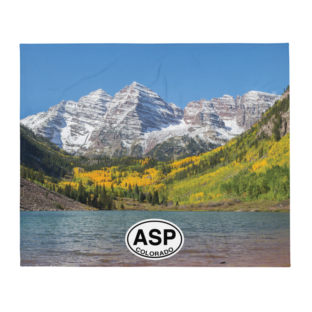 Aspen Throw Blanket | Aspen Blanket Oval Logo Gift & Souvenir - My Destination Location