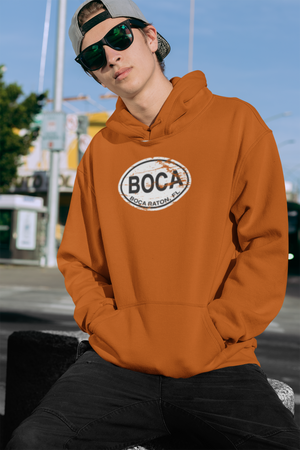 Boca Raton Men's Hoodie | Classic Vintage Oval Logo Hoodie Gift Souvenir - My Destination Location