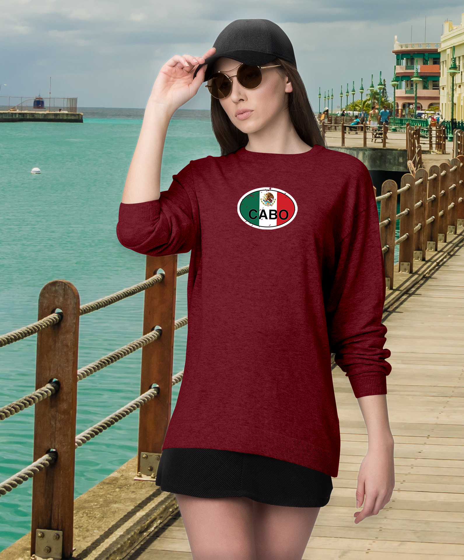 Cabo Women's Flag Long Sleeve T-Shirts - My Destination Location
