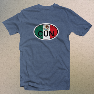 Cancun Mexico Flag Logo Comfort Colors Men's & Women's Souvenir T-Shirts - My Destination Location