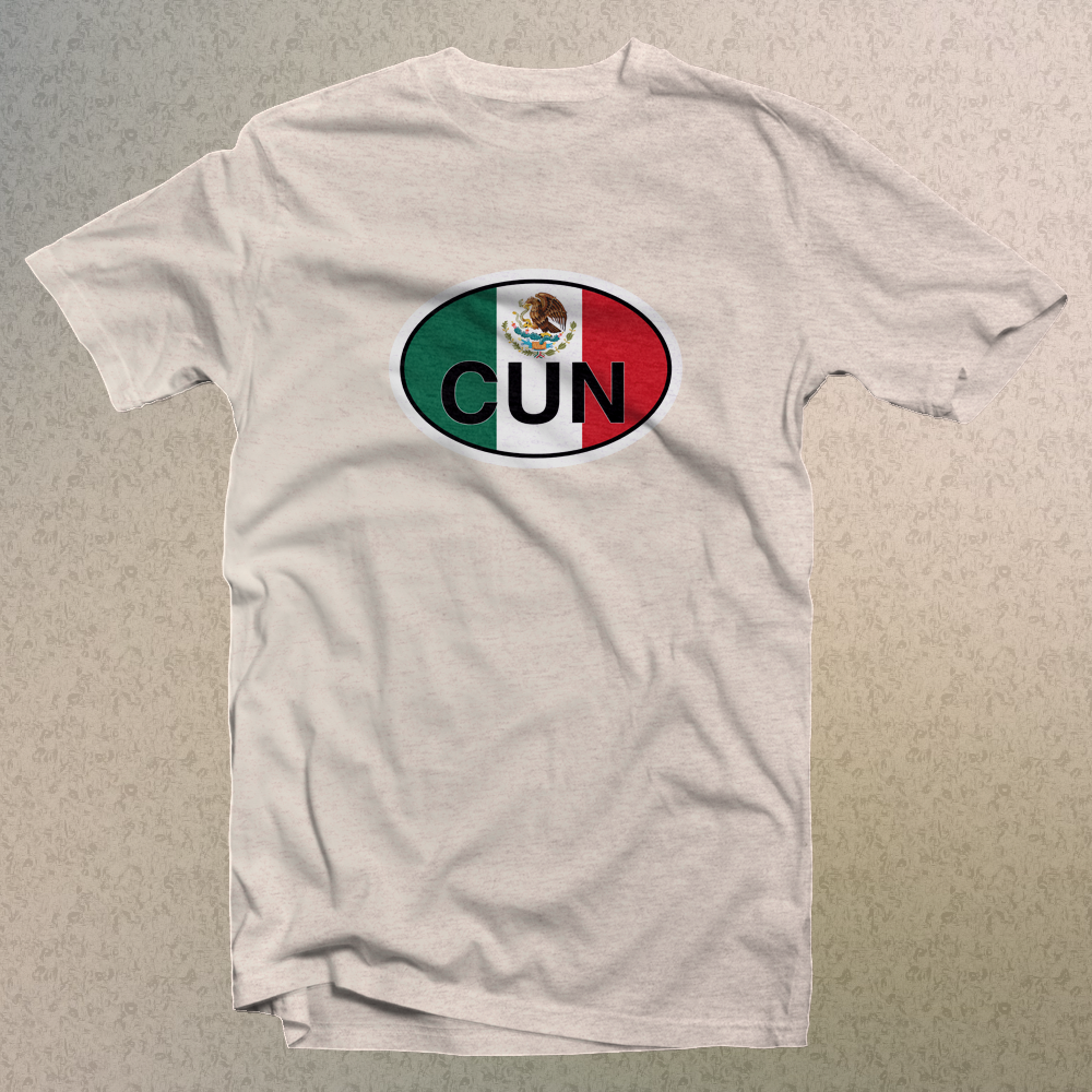 Cancun Mexico Flag Logo Comfort Colors Men's & Women's Souvenir T-Shirts - My Destination Location