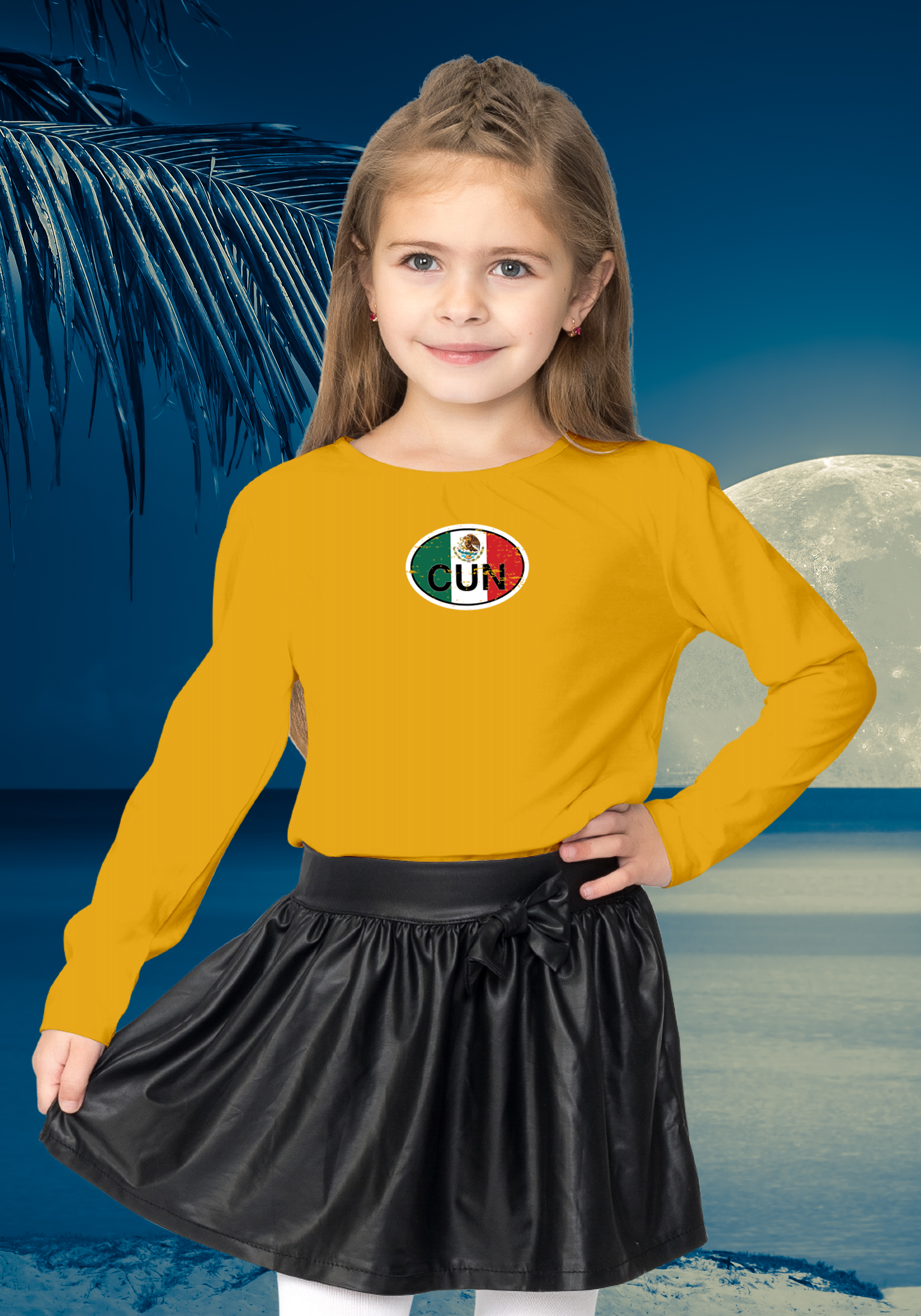 Cancun Youth Flag Long Sleeve T-Shirts - My Destination Location