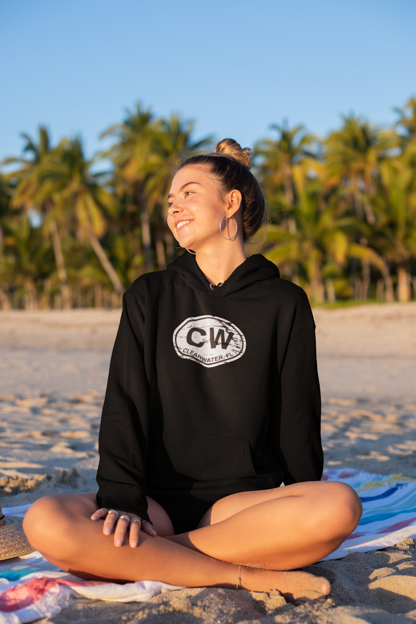 Clearwater Women's Hoodie | Classic Vintage Oval Logo Hoodie Gift Souvenir - My Destination Location