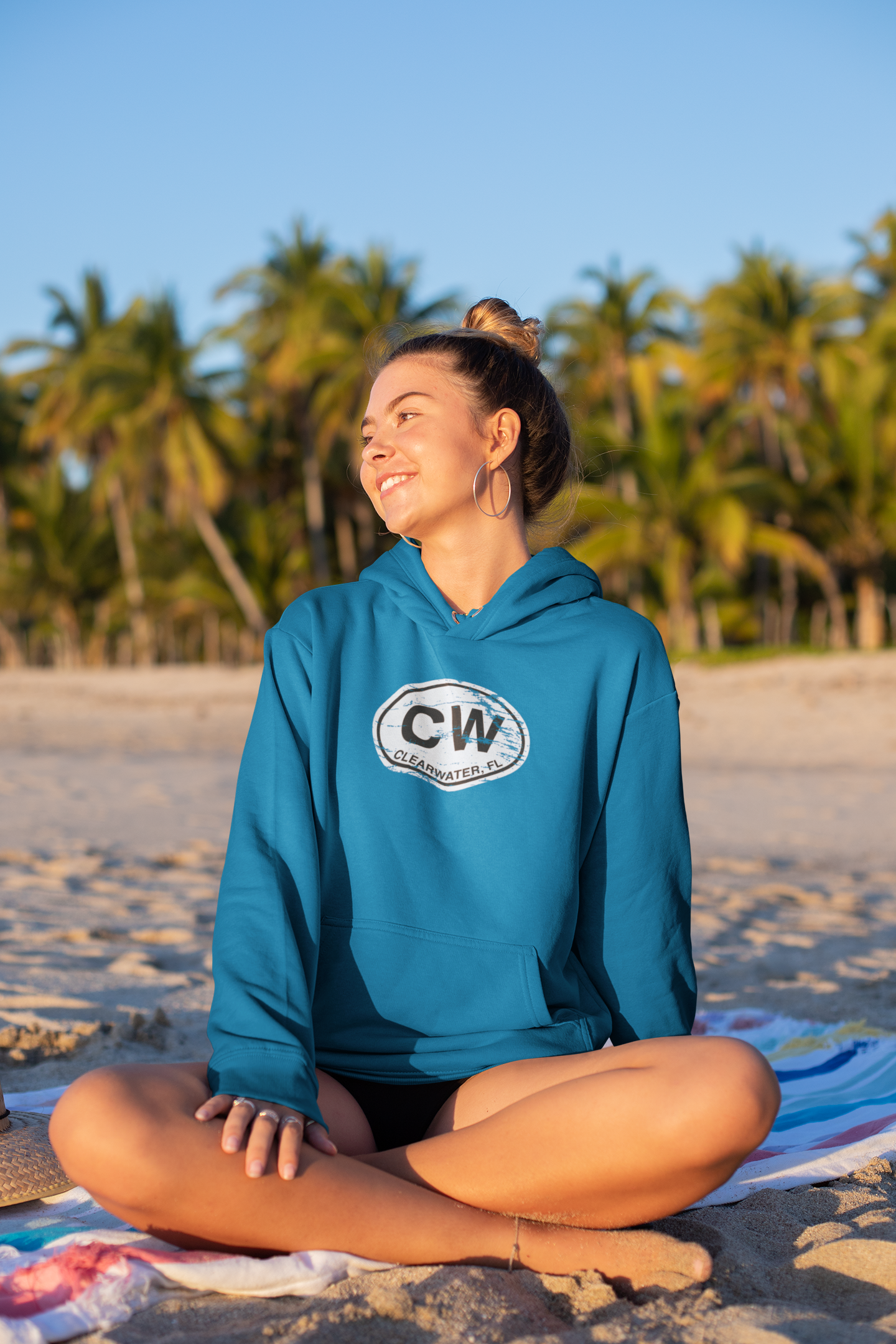Clearwater Women's Hoodie | Classic Vintage Oval Logo Hoodie Gift Souvenir - My Destination Location