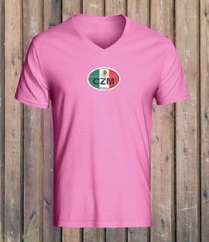 Cozumel Women's Flag V-Neck T-Shirts - My Destination Location