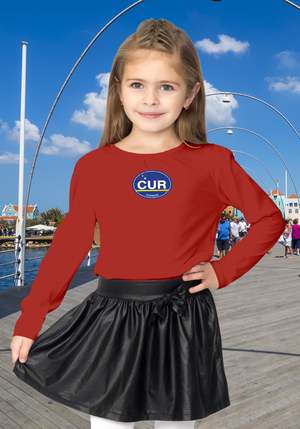Curacao Youth Flag Long Sleeve T-Shirts - My Destination Location