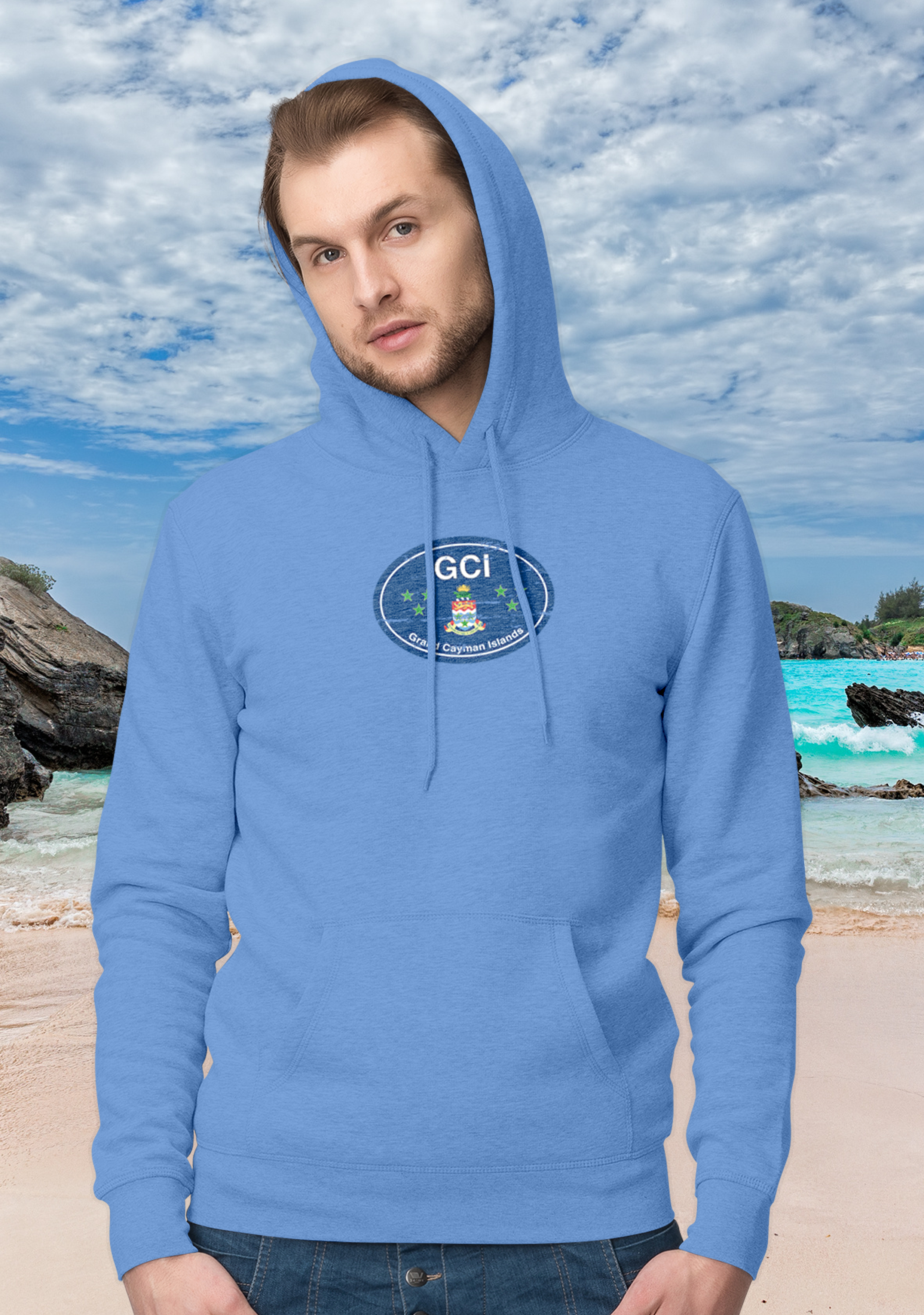 Grand Cayman Men's and Women's Flag Adult Hoodie - My Destination Location