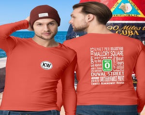 Key West Men's 2-Sided Long Sleeve T-Shirt Souvenir Gifts - My Destination Location