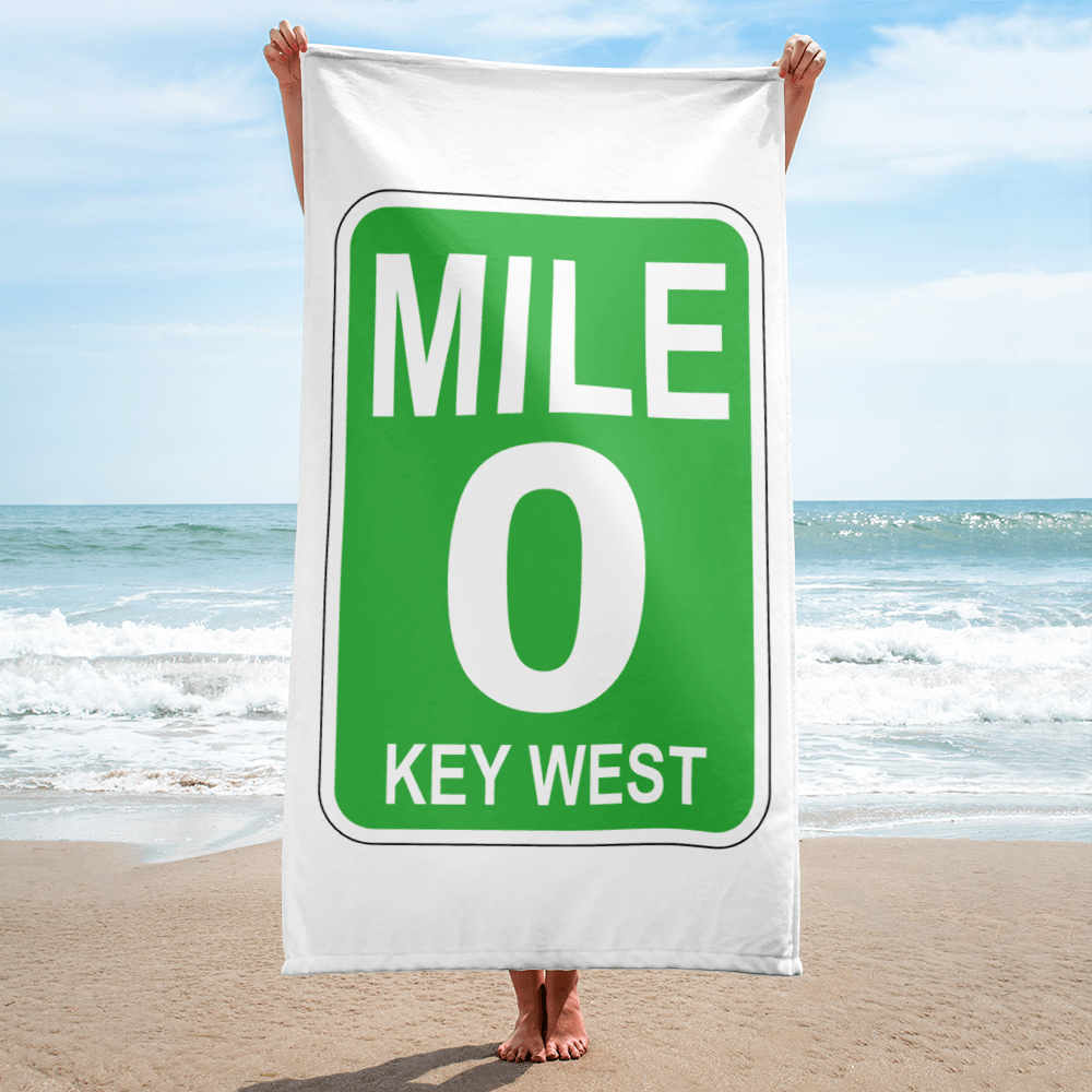Key West Mile 0 Beach Blanket Towel - My Destination Location