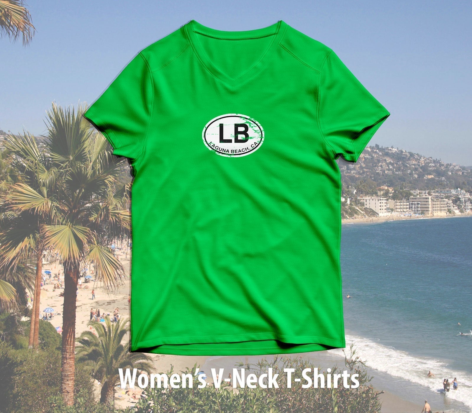 Laguna Beach Women's V-Neck T-Shirt Souvenir - My Destination Location