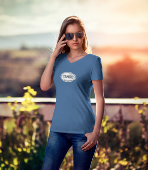 Lake Tahoe, CA Women's V-Neck T-Shirt Souvenir Gift - My Destination Location