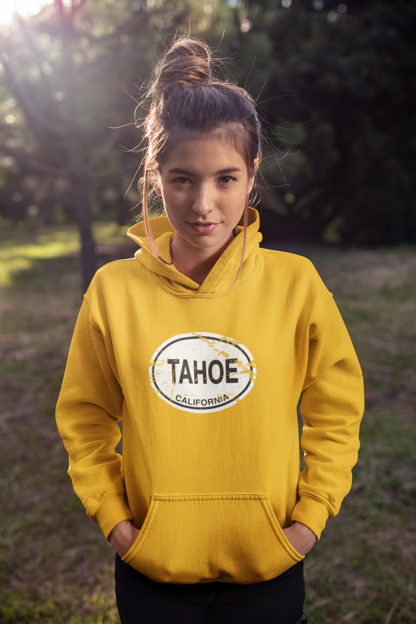 Lake Tahoe Women's Hoodie | Classic Vintage Oval Logo Hoodie Gift Souvenir - My Destination Location