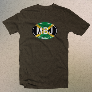 Montego Bay Jamaica Flag Logo Comfort Colors Men's and Women's Souvenir T-Shirts - My Destination Location