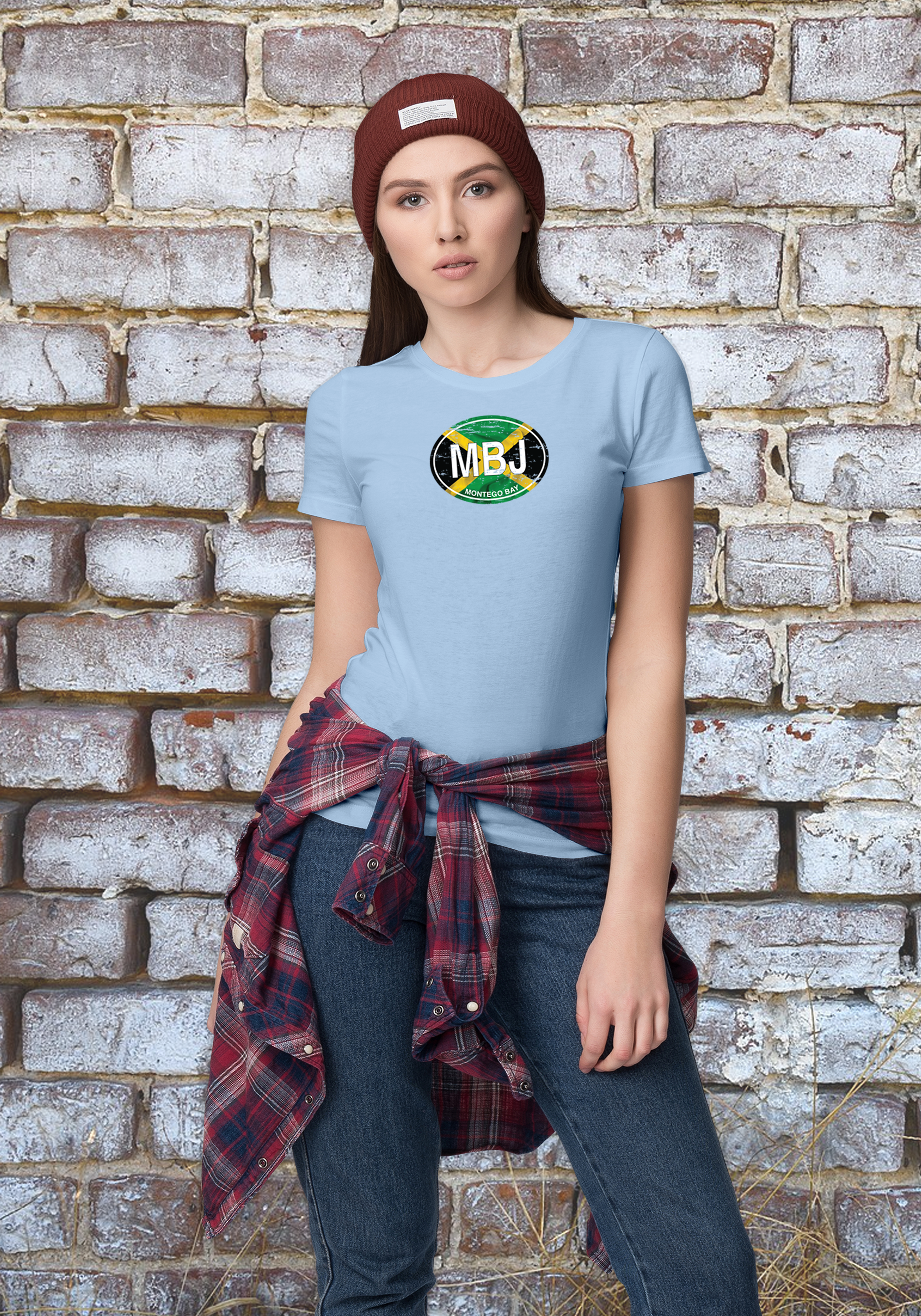 Montego Bay Women's Flag T-Shirt Souvenirs - My Destination Location