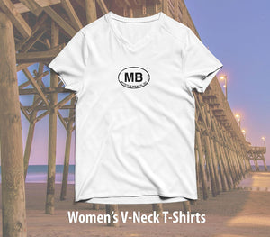 Myrtle Beach Women's V-Neck T-Shirt Souvenir - My Destination Location
