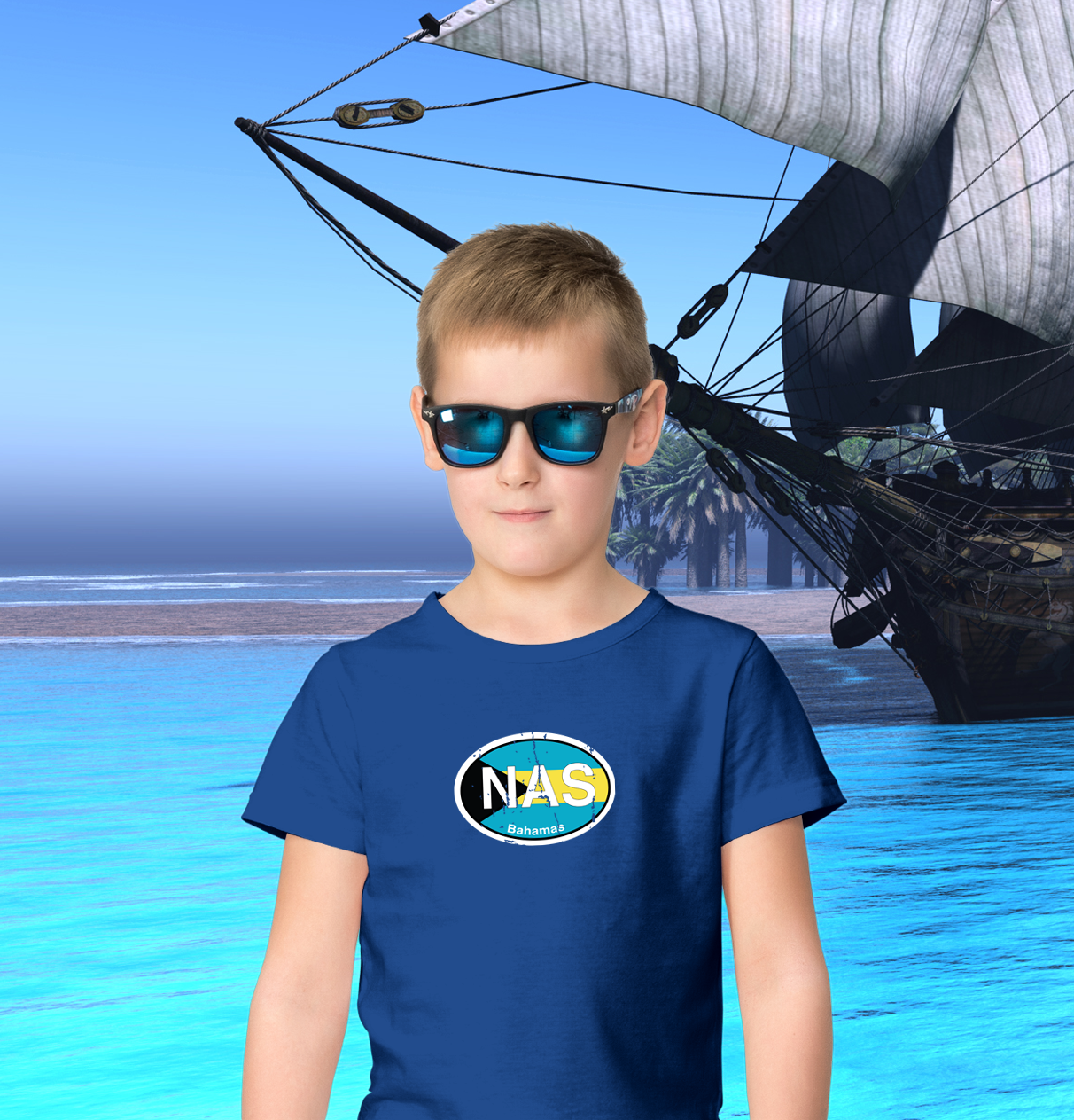 Nassau Flag Youth T-Shirt - My Destination Location