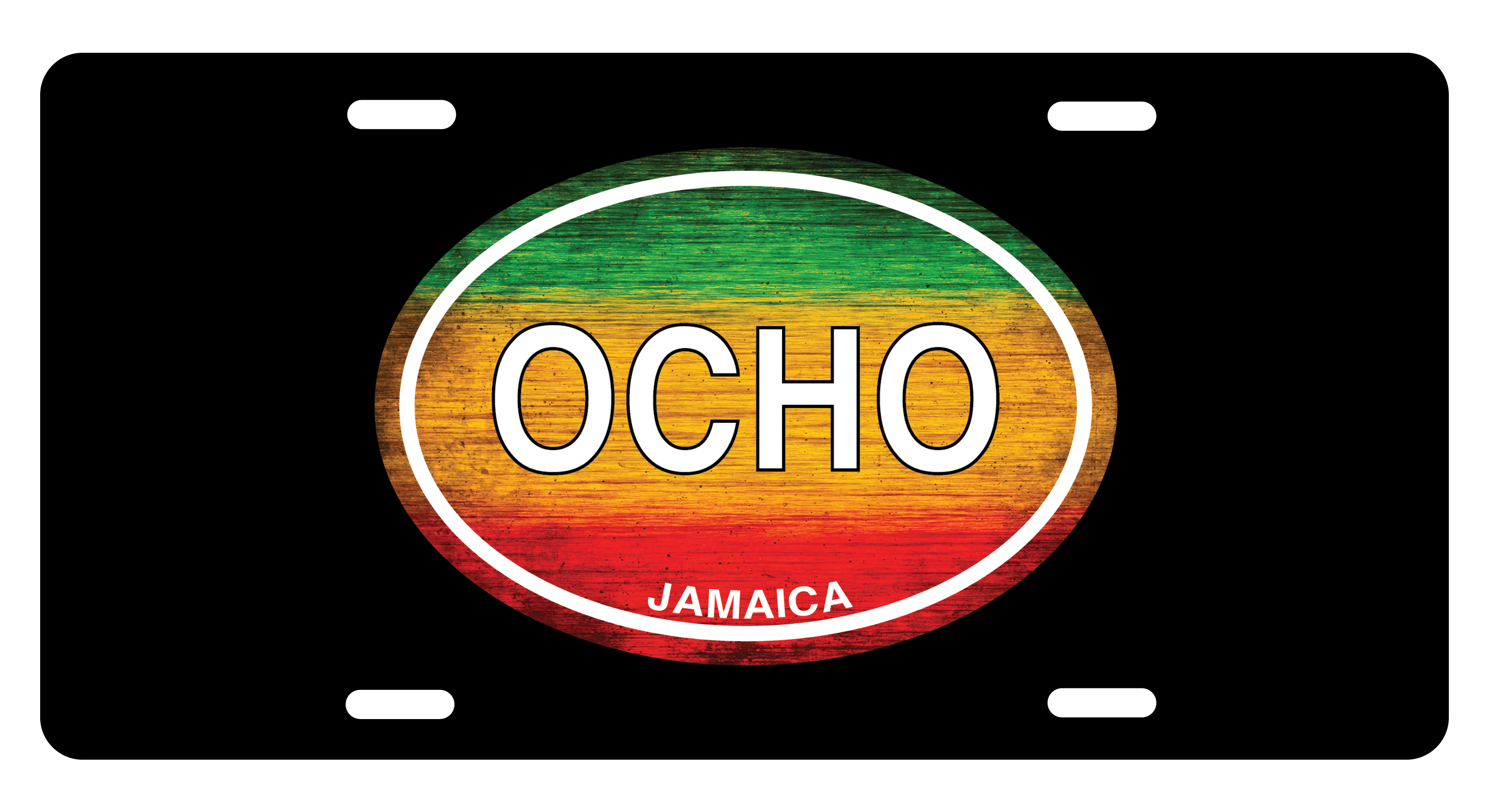 Ocho Rios Rasta Logo License Plates - My Destination Location