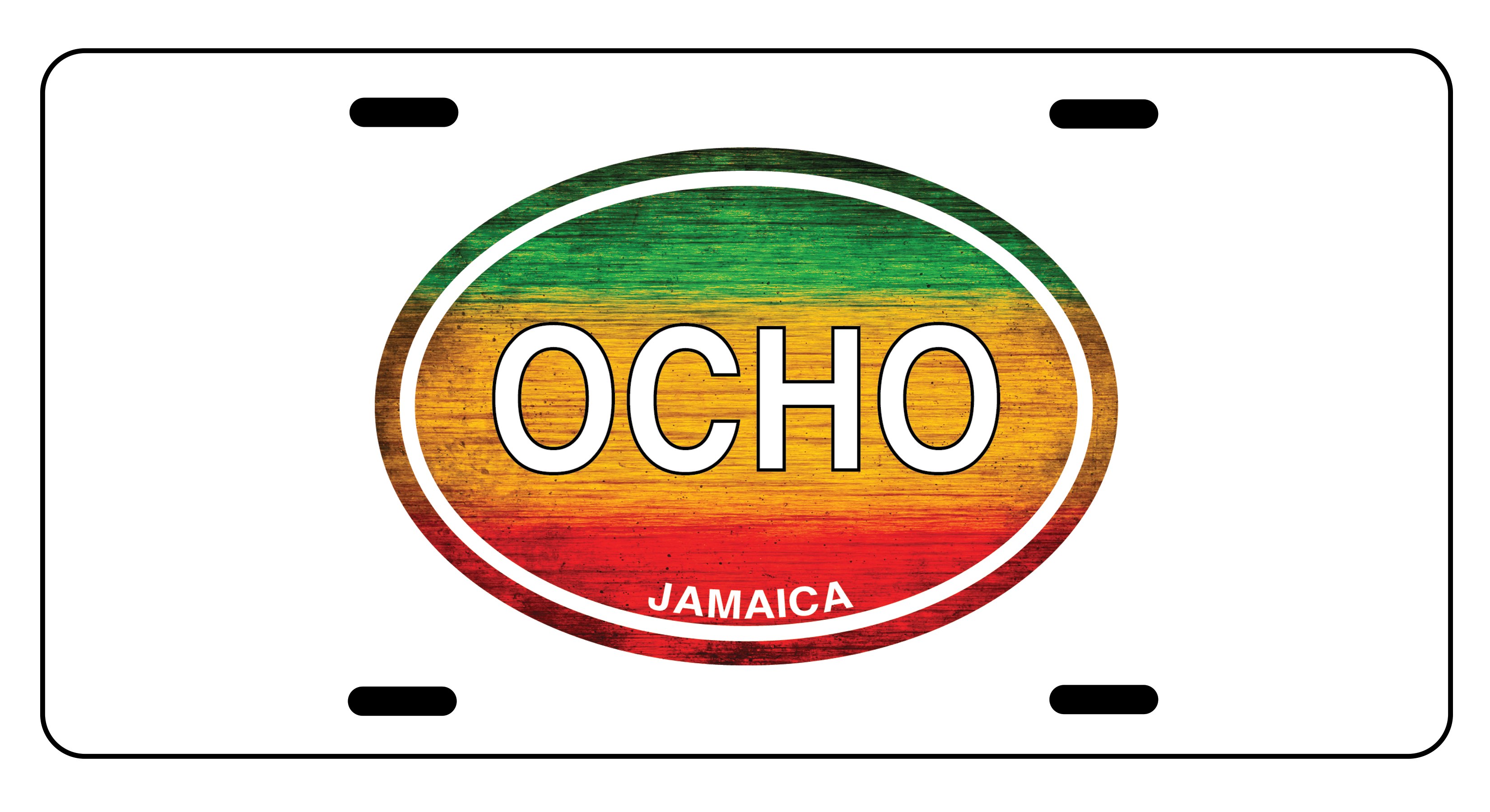 Ocho Rios Rasta Logo License Plates - My Destination Location