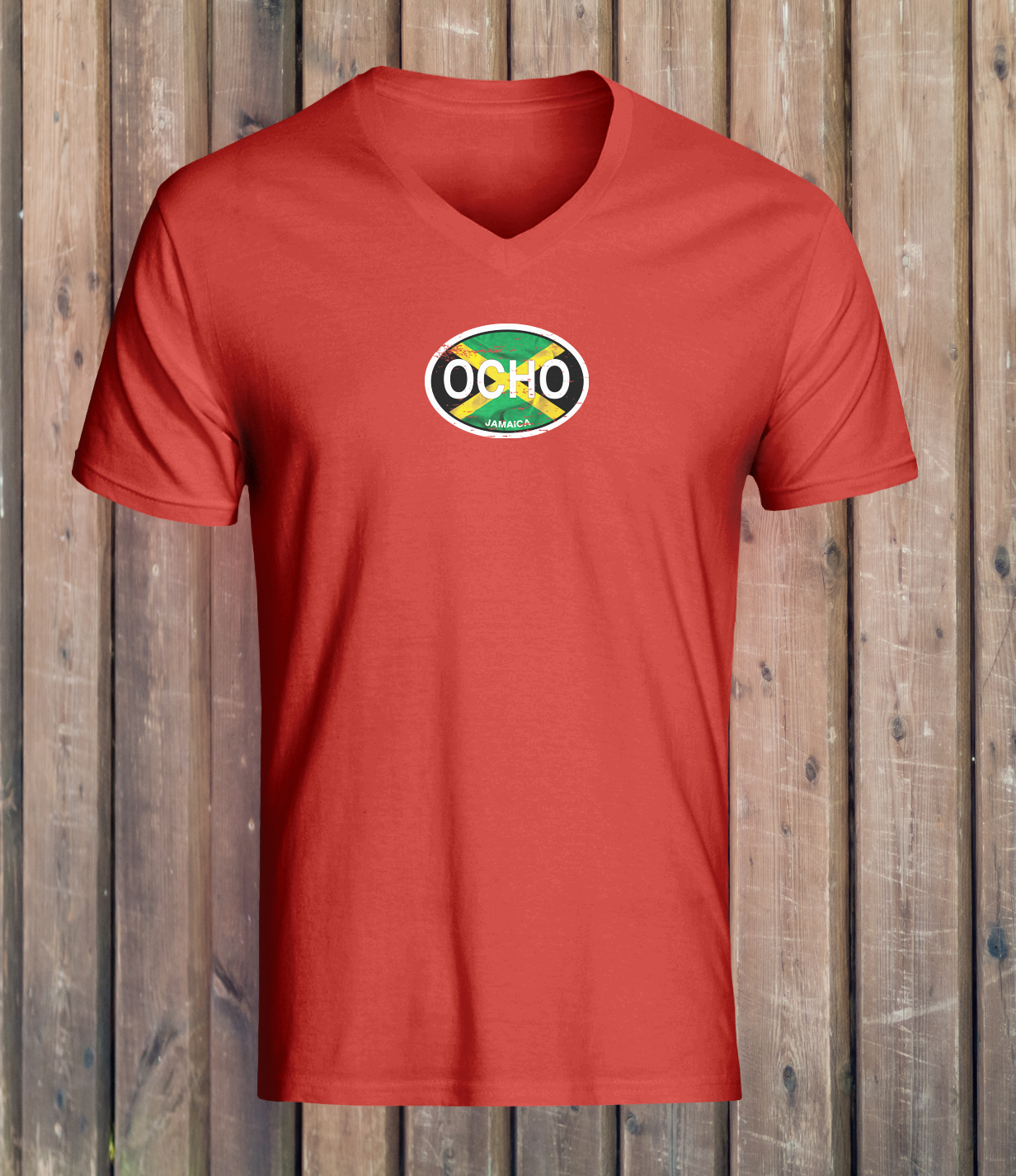 Ocho Rios Women's Flag V-Neck T-Shirts - My Destination Location