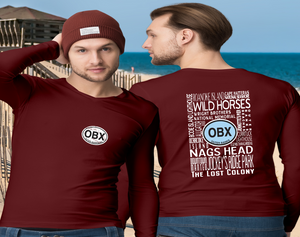 Outer Banks Men's 2-Sided Long Sleeve T-Shirt Souvenir Gifts - My Destination Location