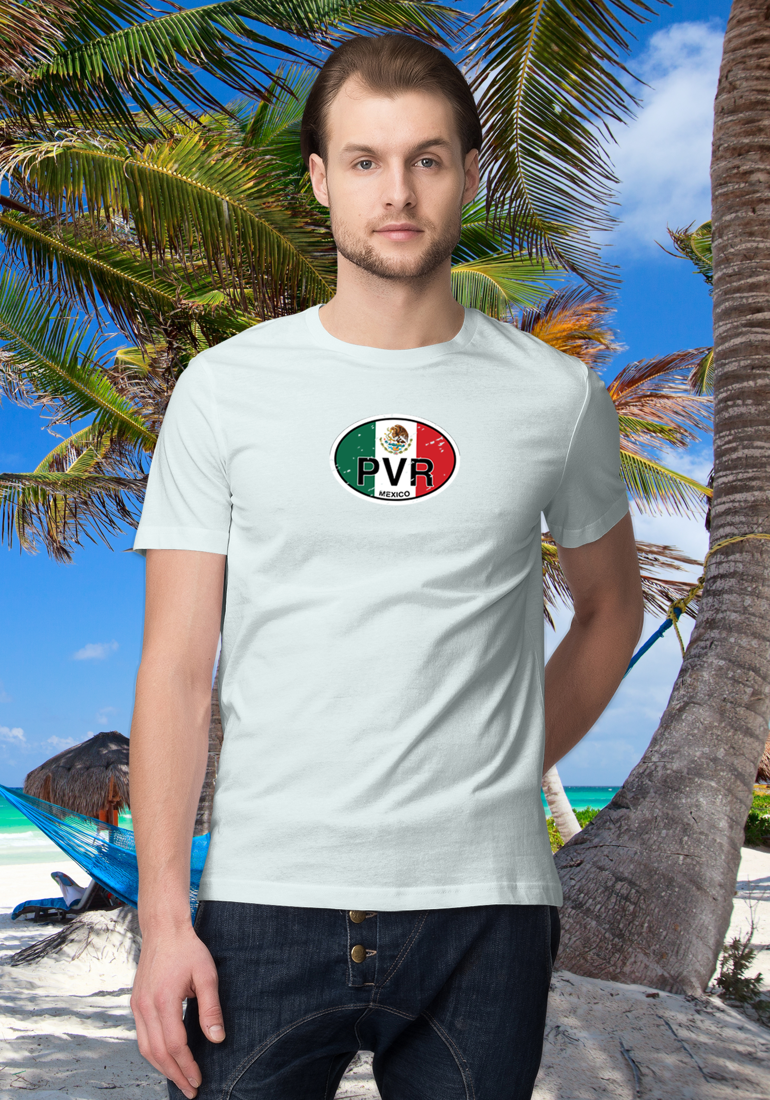 Puerto Vallarta Men's Flag T-Shirt Souvenirs - My Destination Location