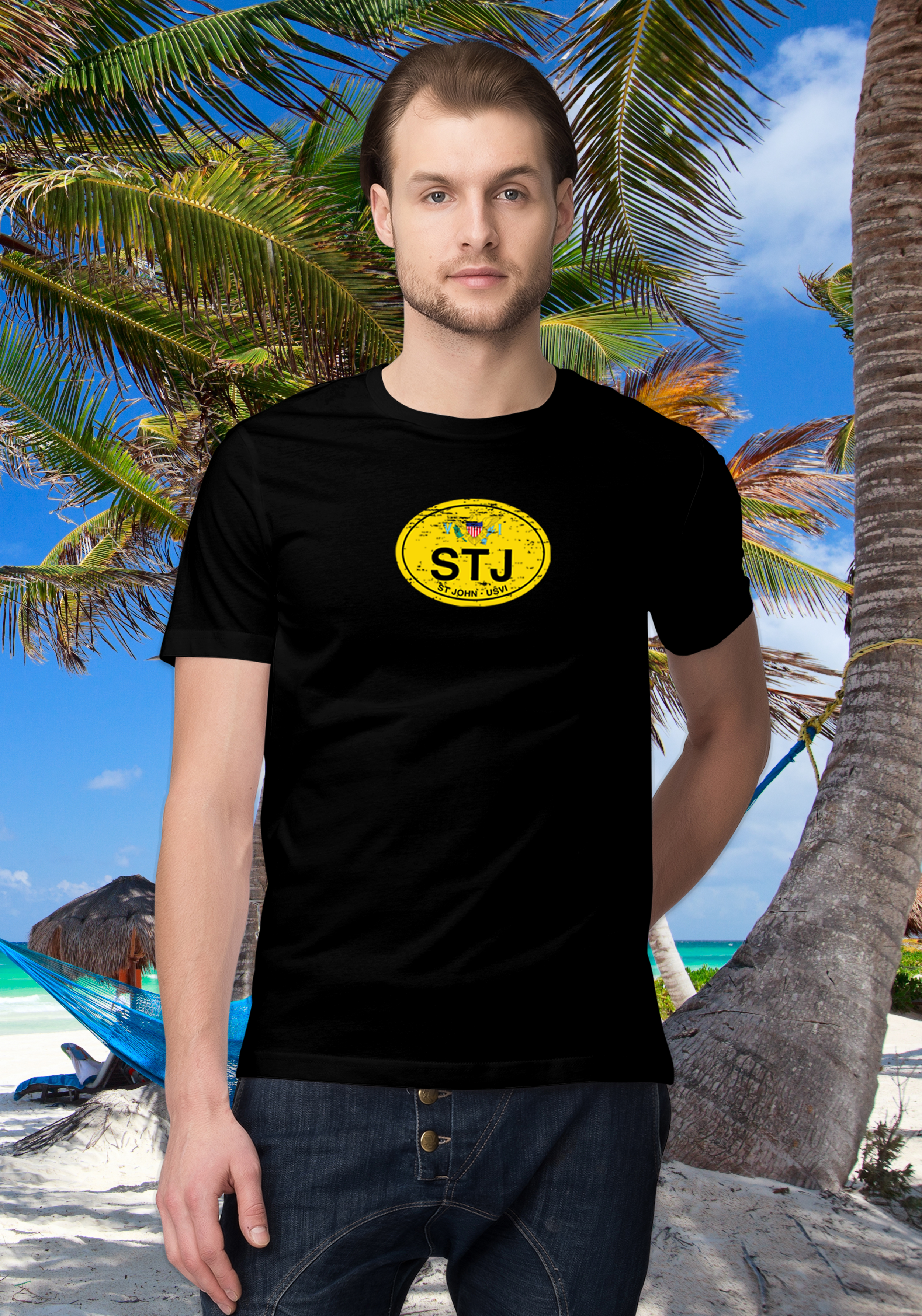 St John Men's Flag T-Shirt Souvenirs - My Destination Location