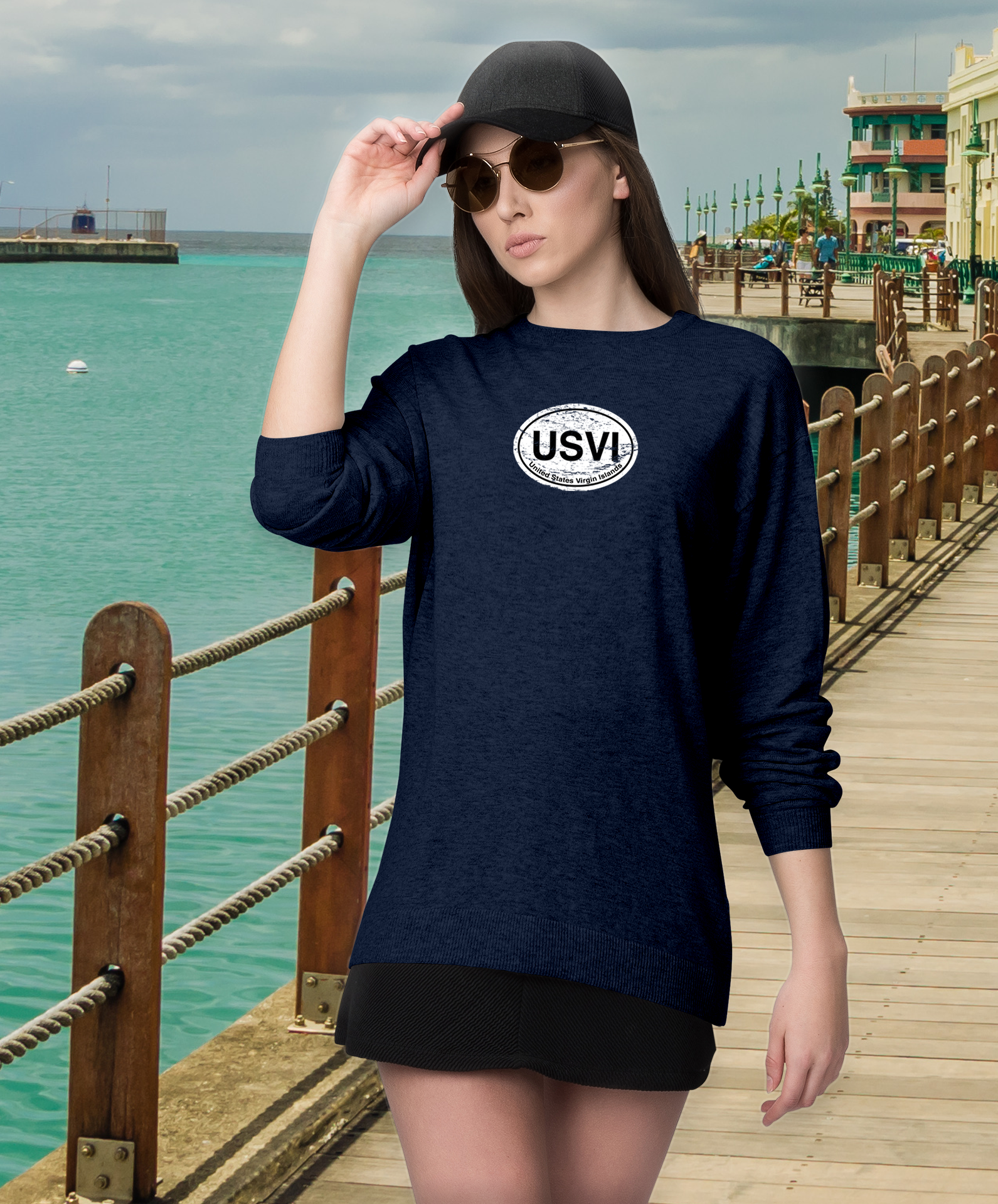 USVI Women's Classic Long Sleeve T-Shirts - My Destination Location